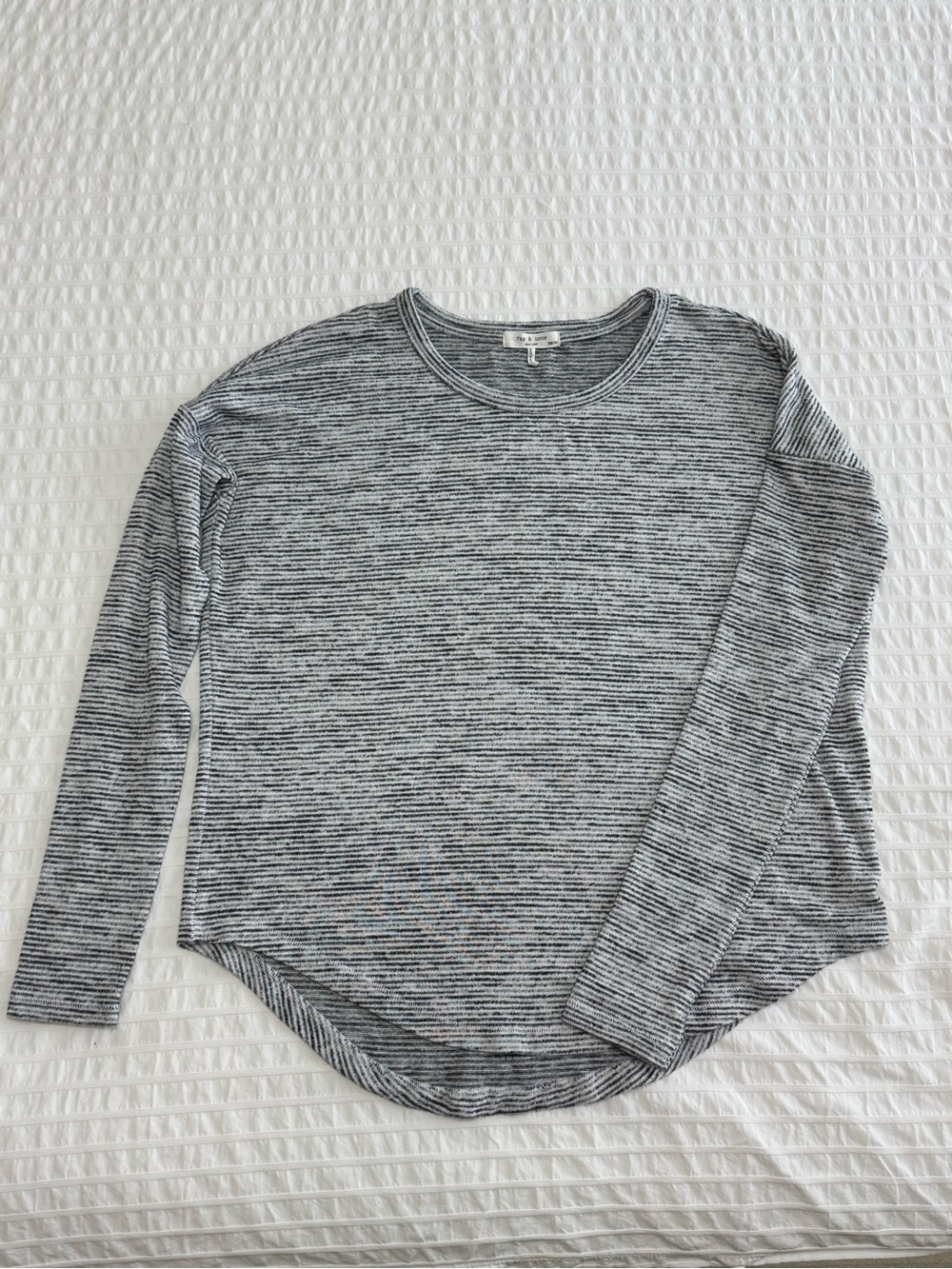 Rag & Bone Striped Long-Sleeve Top - Gray/White